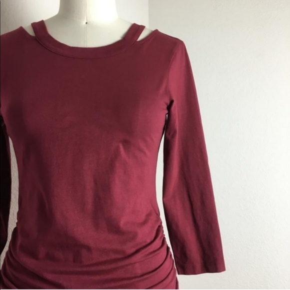 🇺🇸 MICHAEL STARS Cotton Ruched Jersey Dress e507 - Picture 4 of 8